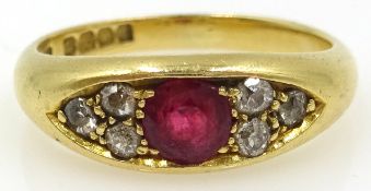 Edwardian 18ct gold ruby and diamond ring London 1906 Condition Report 5.