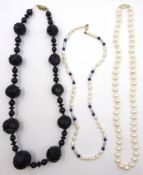 Two freshwater pearl necklaces,