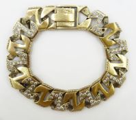9ct gold chain link stone set dress bracelet hallmarked 69gm gross Condition Report