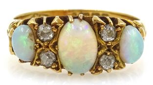 18ct gold ring set with opals and diamonds Birmingham 1910 Condition Report
