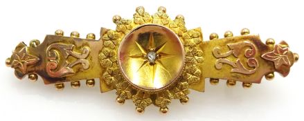 Victorian/Edwardian diamond set 9ct gold brooch hallmarked Condition Report 3.