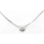 18ct white gold diamond set pendant necklace stamped 750 Condition Report <a