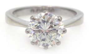 18ct white gold single stone brilliant cut diamond ring hallmarked London 1991 approx 1.