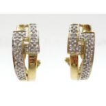 Pair of 9ct gold diamond ear-rings stamped 375 Condition Report <a href='//www.