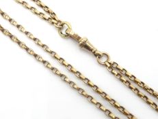 Victorian/Edwardian rose gold double chain necklace stamped 9ct approx 12.