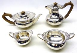 Four piece silver tea set by SI Sheffield 1940 73oz Condition Report <a