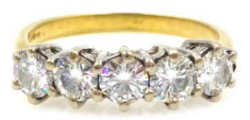 18ct gold five stone diamond ring maker's mark C & C Condition Report 5.