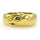 Cartier 18ct yellow gold Panthere ring with Tsavorite eye stamped Cartier 750 52 CARTIER 1996