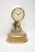 Early 20th century Eureka type electric clock, circular enamel Arabic dial, numbered on back '1689',