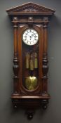 19th century walnut Vienna type wall clock,