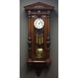 19th century walnut Vienna type wall clock,