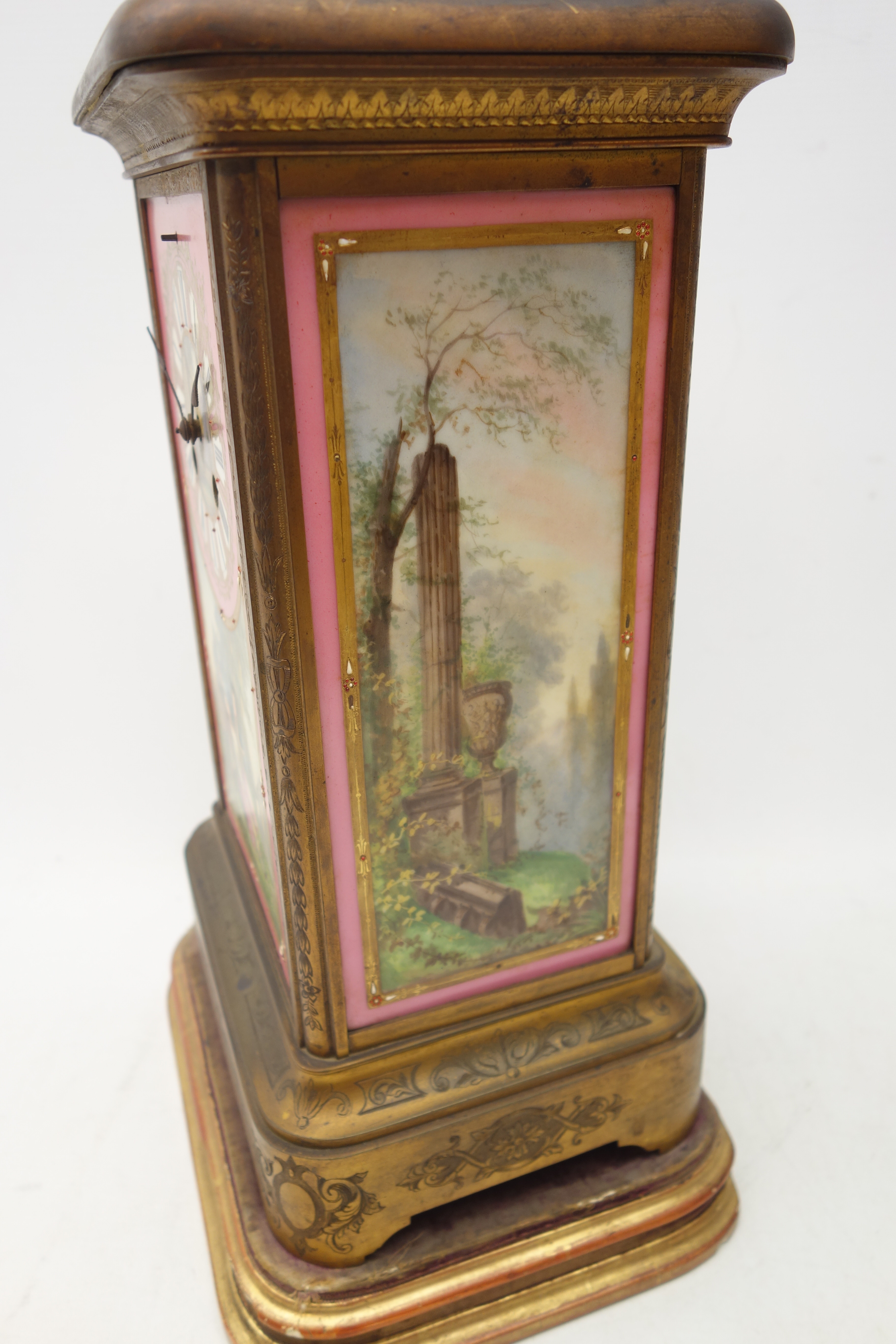 Early 20th century gilt metal mantel clock, - Bild 3 aus 6