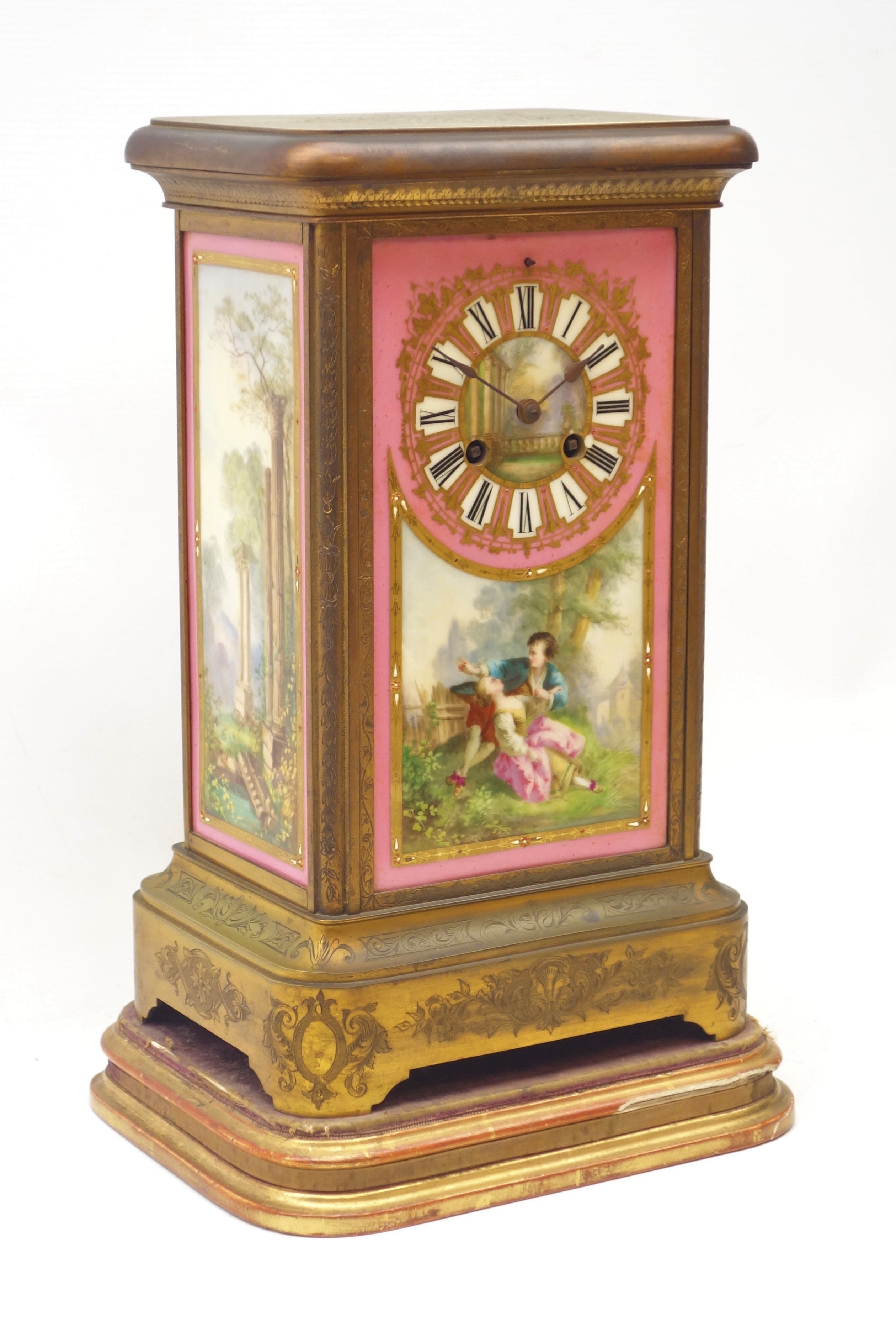 Early 20th century gilt metal mantel clock,
