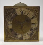 18th century brass longcase clock movement,