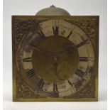 18th century brass longcase clock movement,