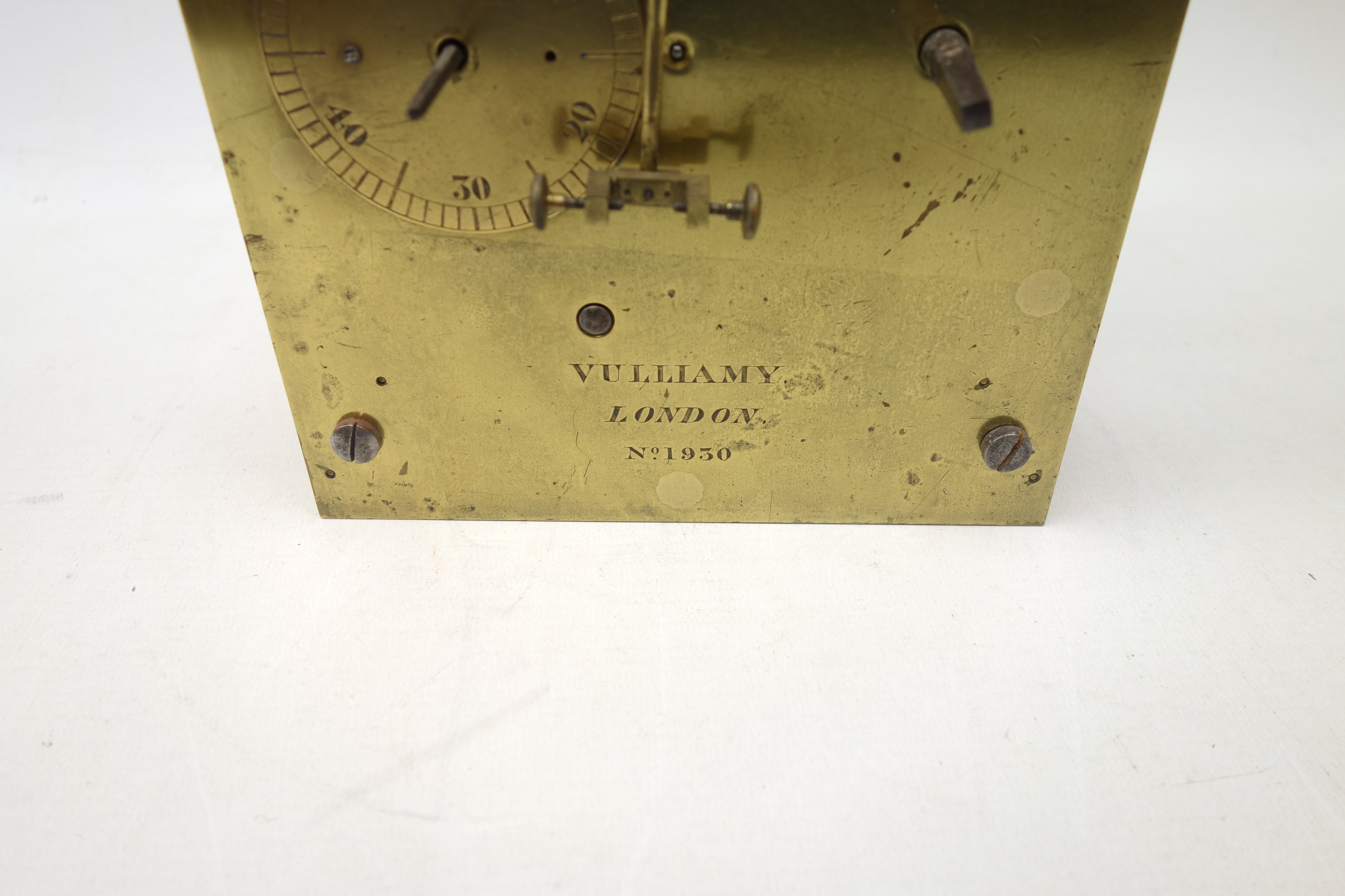 19th century brass drop dial tavern/gallery clock movement signed verso 'Vulliamy London No. - Bild 2 aus 8