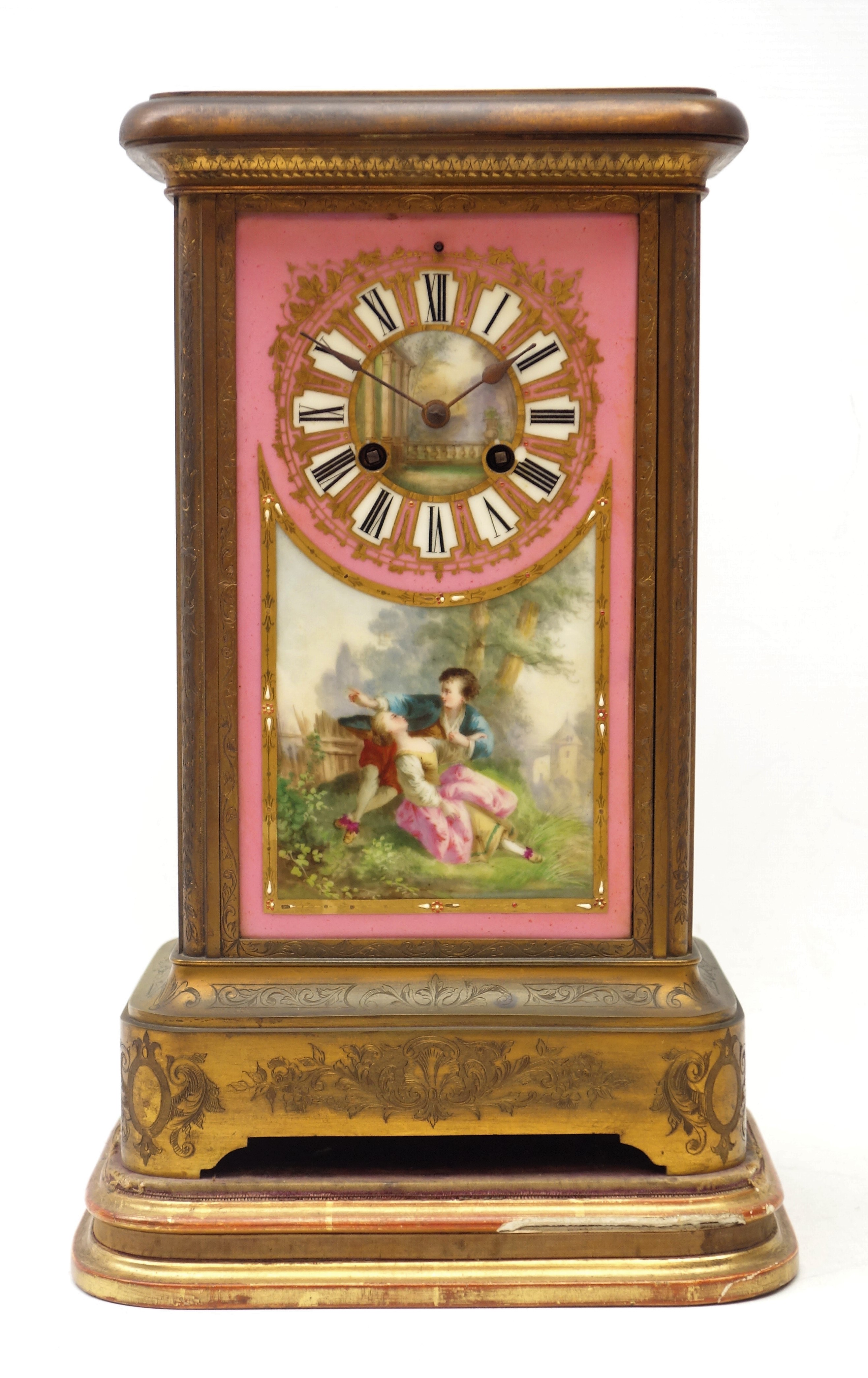 Early 20th century gilt metal mantel clock, - Bild 2 aus 6