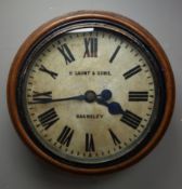 Large Victorian circular wall clock, 14 1/2'' dial signed 'B.