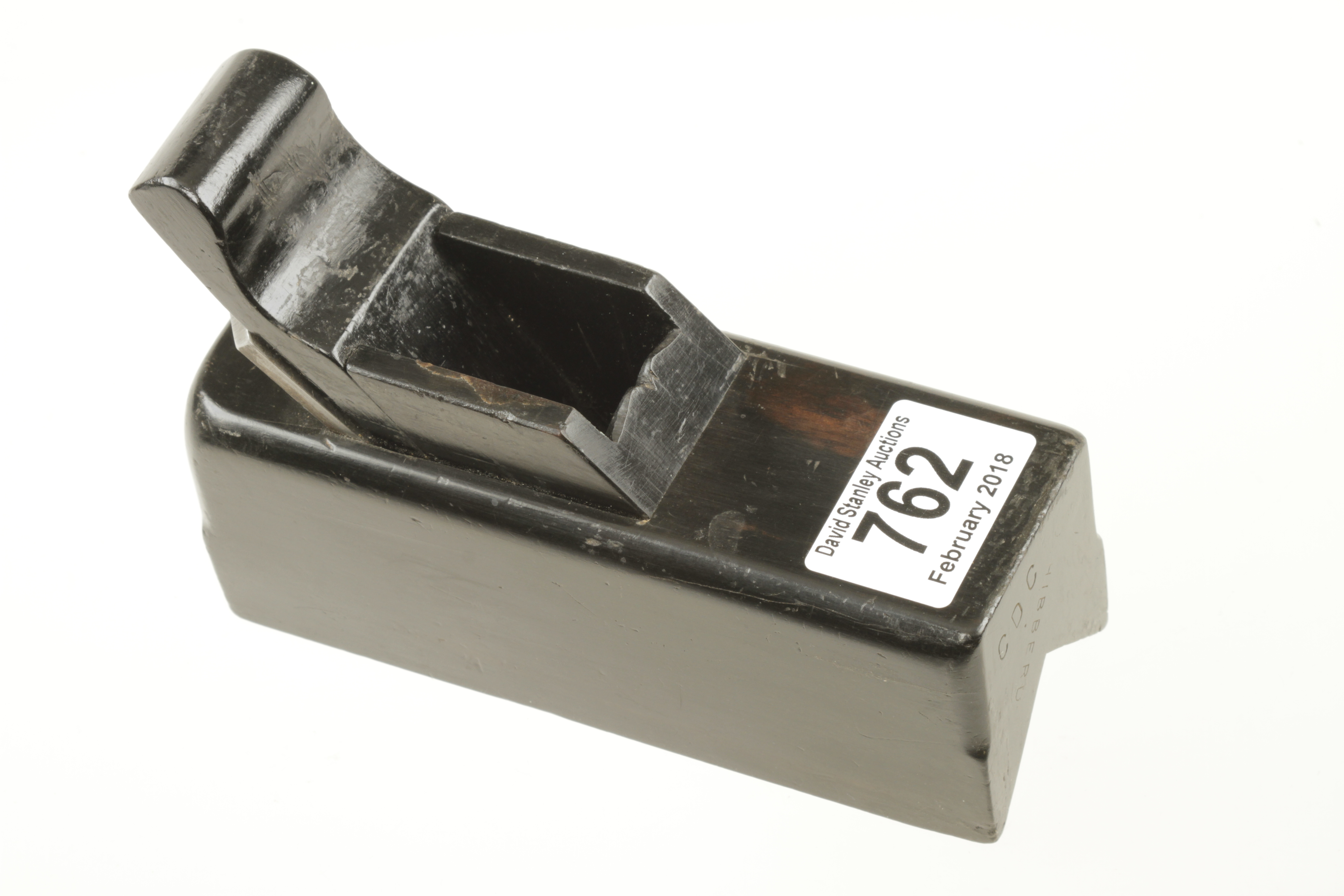 A rare sliding box type chamfer plane in ebony 6" x 2" with brass adjuster G+ - Image 2 of 2