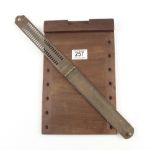 A rare mahogany and brass Braille writing board G+