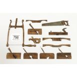 A miniature set of 12 carpenters tools as illustrated,