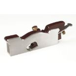 An unused 8" d/t steel shoulder plane by KARL HOLTEY No A7 with twin thread adjuster and rosewood