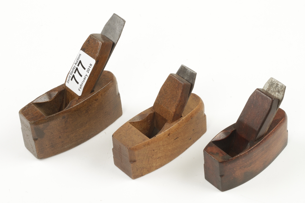 Three named miniature beech smoothers by FAIRCLOUGH,