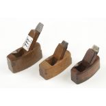 Three named miniature beech smoothers by FAIRCLOUGH,