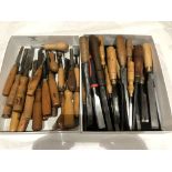 2 trays of chisels (approx 40)