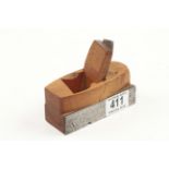 An unusual steel faced skew mouth boxwood miniature coach smoother by GLEAVE 4 1/2" x 2"