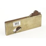 An unusual brass plated rosewood rebate plane 8" x 5/8" G+