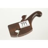 A recent 3/4" tailed compassed rebate plane in Cuban mahogany F