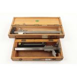 Two engineers height gauges 17" by GREY & RUSHTON and 14" by CHESTERMAN both in orig boxes G