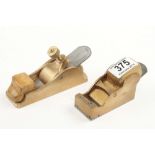 Two user made brass block planes one with steel sole G