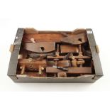 A plough by MOSELEY and ten other wood planes G