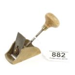 A small brass violinmakers plane 2" x 1" with screw in handle G++