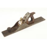 A heavy iron panel plane 20 1/2" x 3 with brass lever G