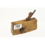 A skew mouth boxwood compassed rebate plane 5" x 1" replaced wedge G+