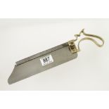 An unusual surgeons brass handled amputation saw with removable 8" blade G+