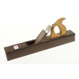 A 17 1/2" x 2 1/4" rosewood plane with beech handle G+