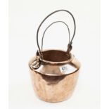 A large 19c copper glue pot with d/t joints 7"h.