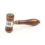 A take down gavel in hardwood and brass G++