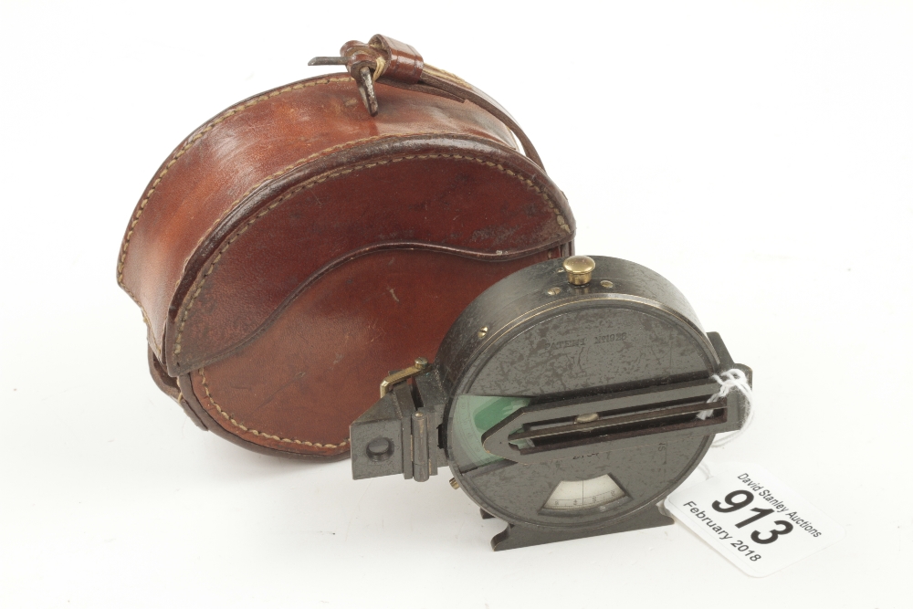 A very rare prismatic compass by MATHIESON Edinburgh Patent No 1926 in orig leather case G+