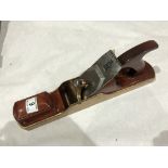 A brass panel plane with mahogany infill G