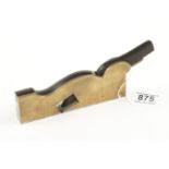 An elegant steel soled brass shoulder plane by BUCK 6" x 3/4" with ebony infill most orig Buck iron