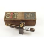 A little used rosewood and brass mortice gauge by MARPLES in orig box G++