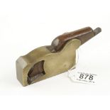 A steel soled brass bullnose plane 3 3/4" x 1" stamped T (Thackery) with rosewood wedge G+