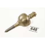 A 5" brass plumb bob with knurled screw