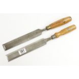 Two 1 /2" bevel edge chisels by SORBY & MARPLES G++