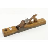 A 21 1/2" iron jointer with satinwood? infill and handle requires new wedge to be fitted behind